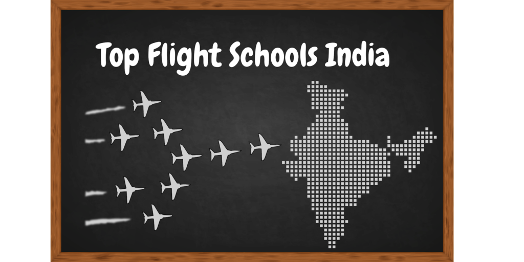 A class room board showing top flight schools of India