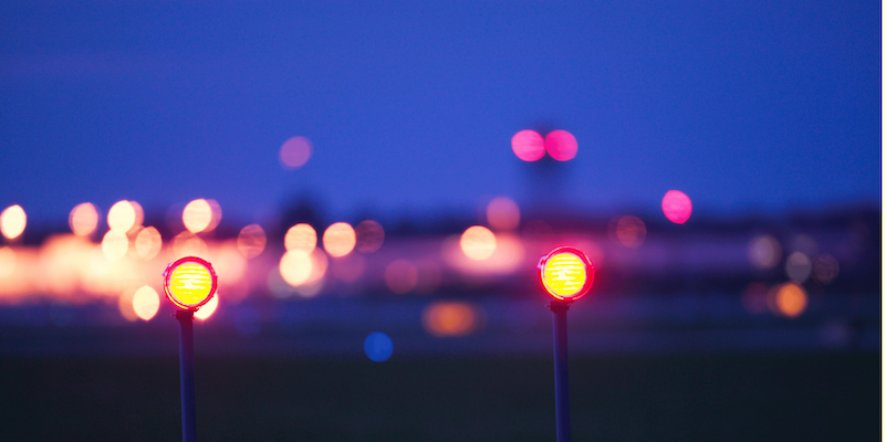 Lights from instrument landing systems at an airport