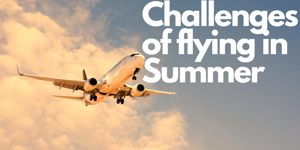 Aircraft flying in summer